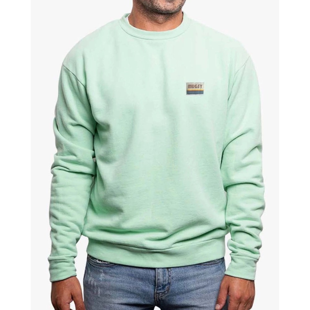 Mugsy Sweatshirt‎ Mens XL Vintage Mint Green Crewneck Logo Comfort FrenchTerry